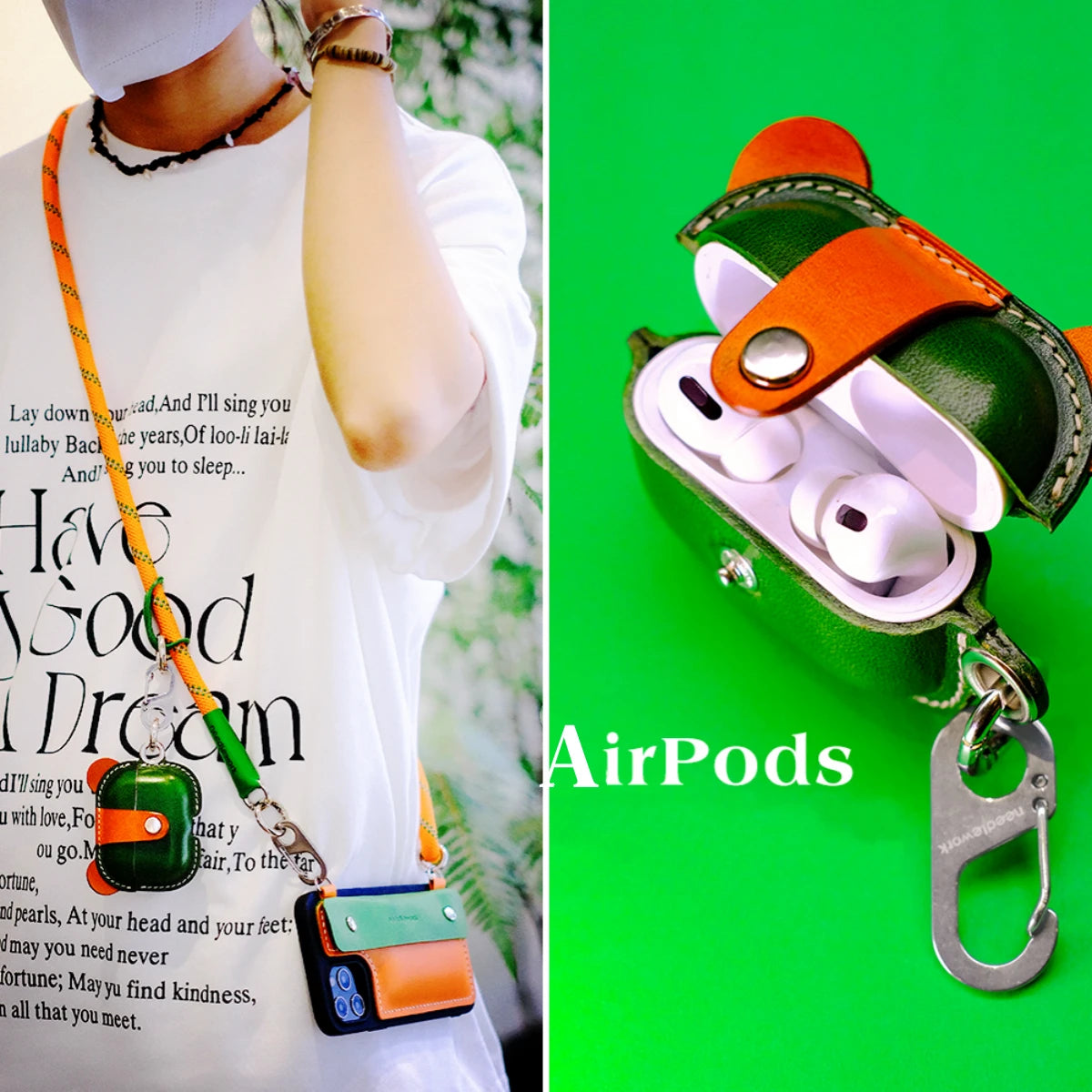 Airpods 1/2 Case | Leather Keychain | 1st / 2nd Gen