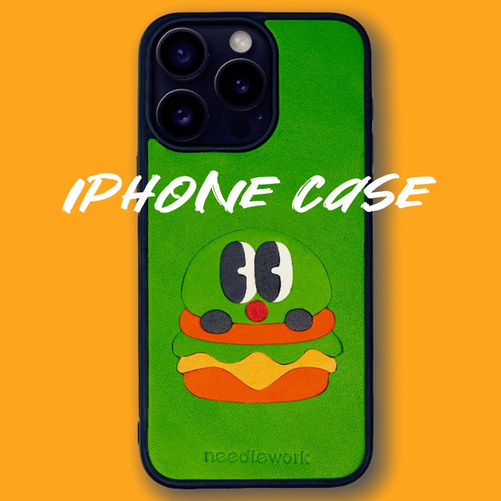iPhone 16 Pro Case | Hand Made Leather | Hamburger Design