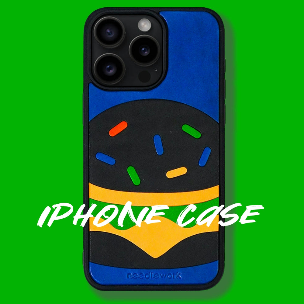 iPhone 16 Pro Case | Hand Made Leather | Hamburger Design