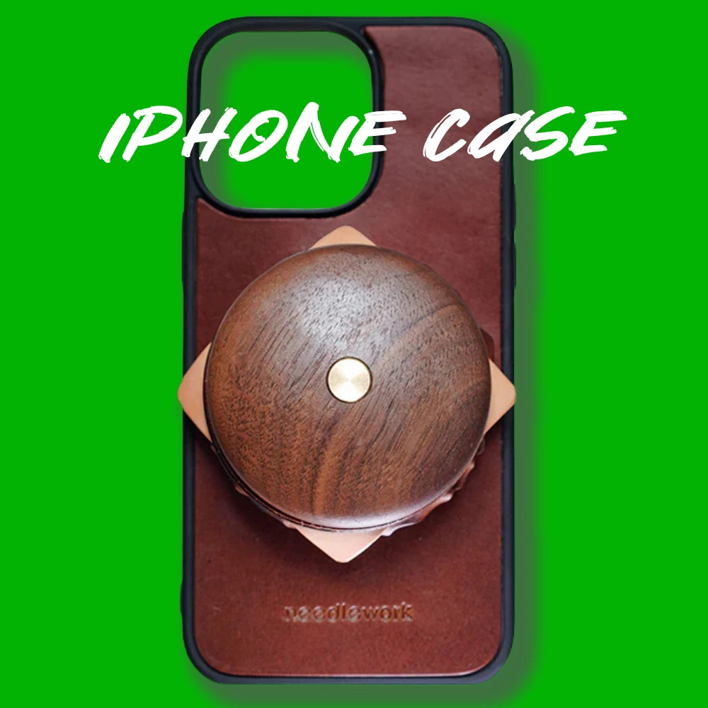 iPhone 14 Plus Case | Leather Hand Grip | Hamburger