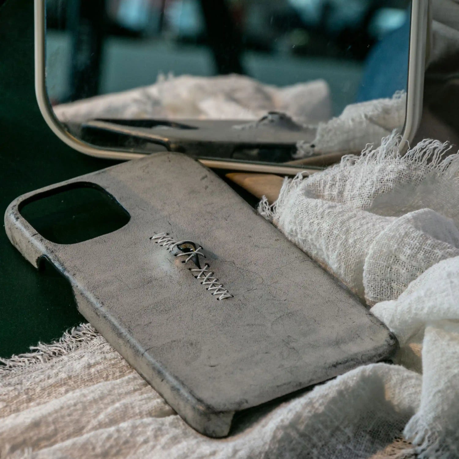 iPhone 12 Pro Max Case | 3D Eye Sutures - Handmade Leather