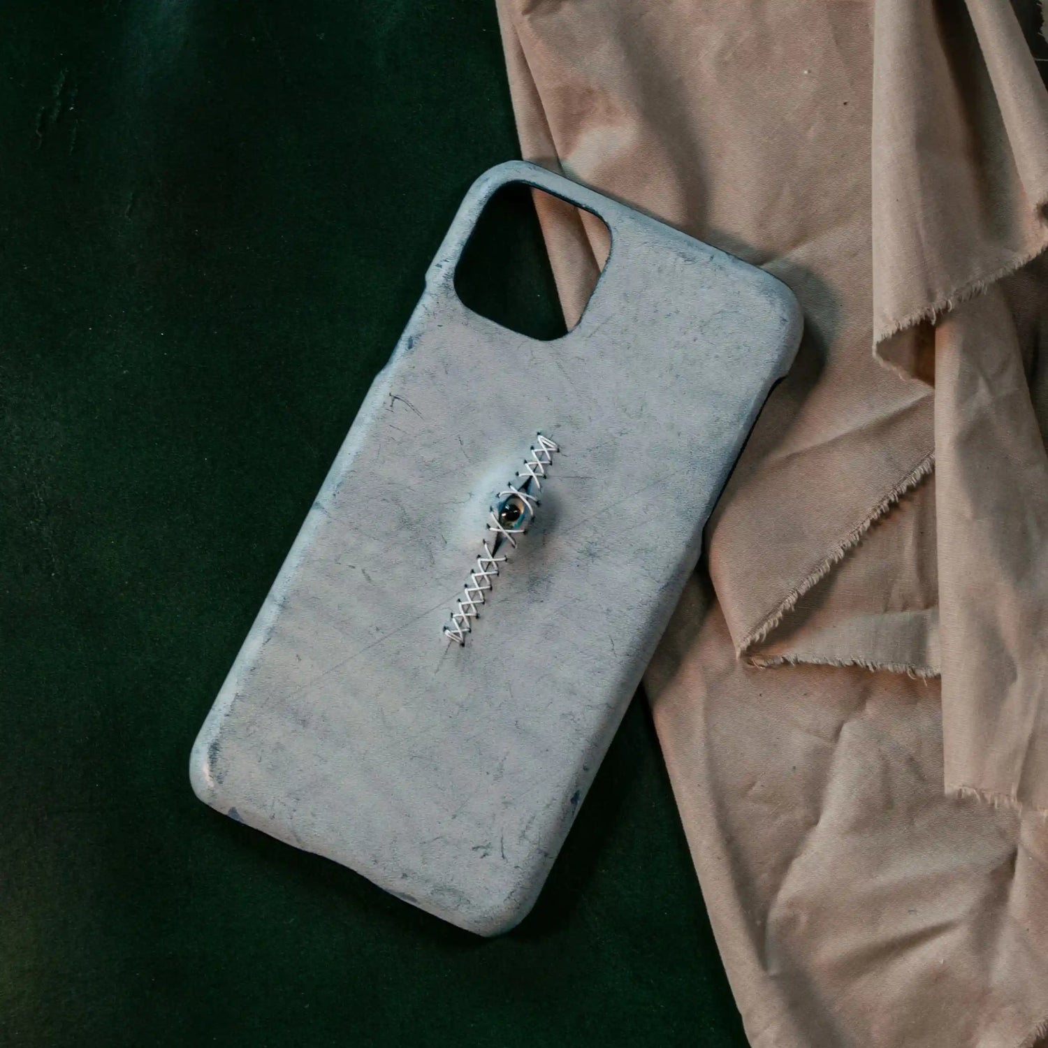 iPhone 12 Pro Max Case | 3D Eye Sutures - Handmade Leather