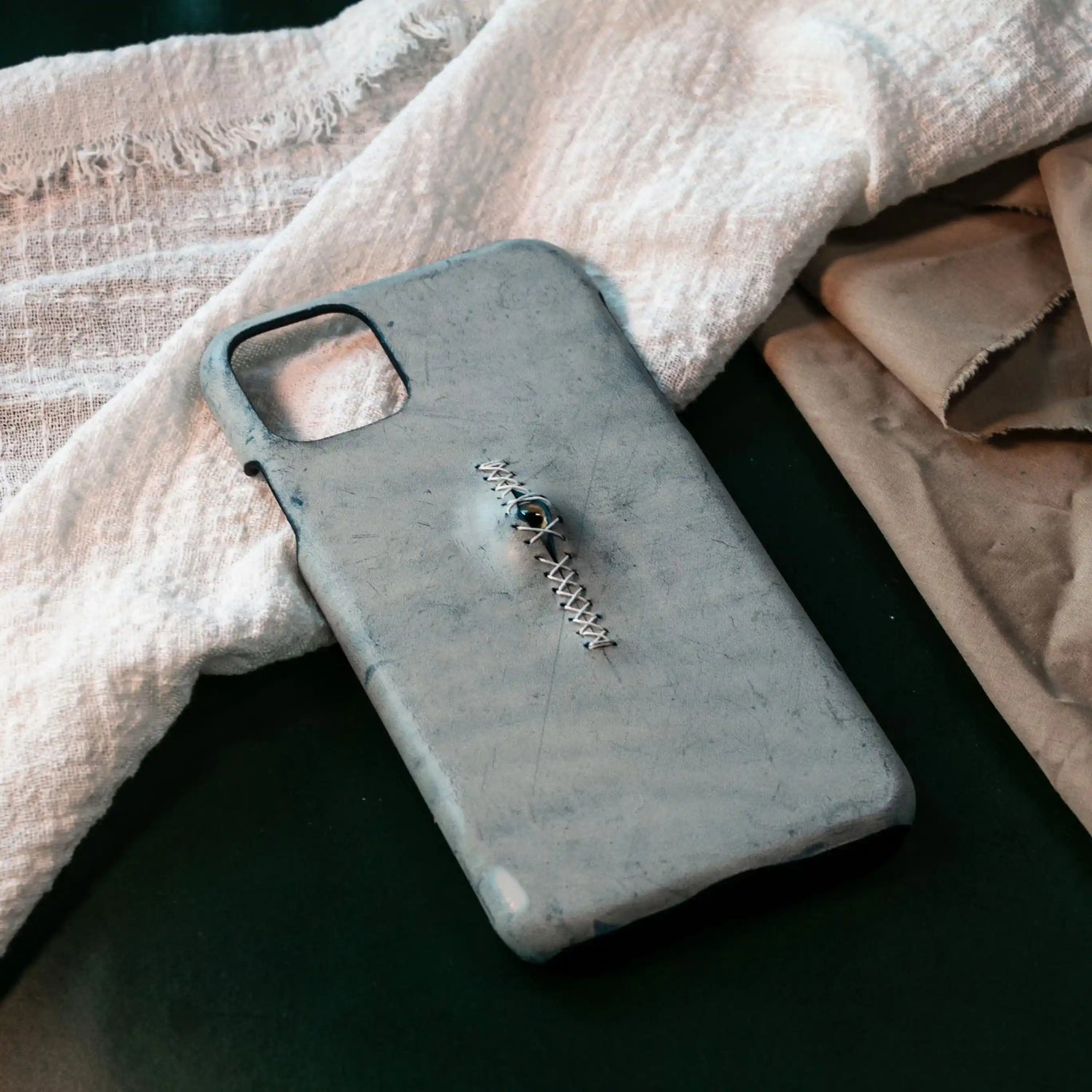 iPhone 12 Pro Max Case | 3D Eye Sutures - Handmade Leather