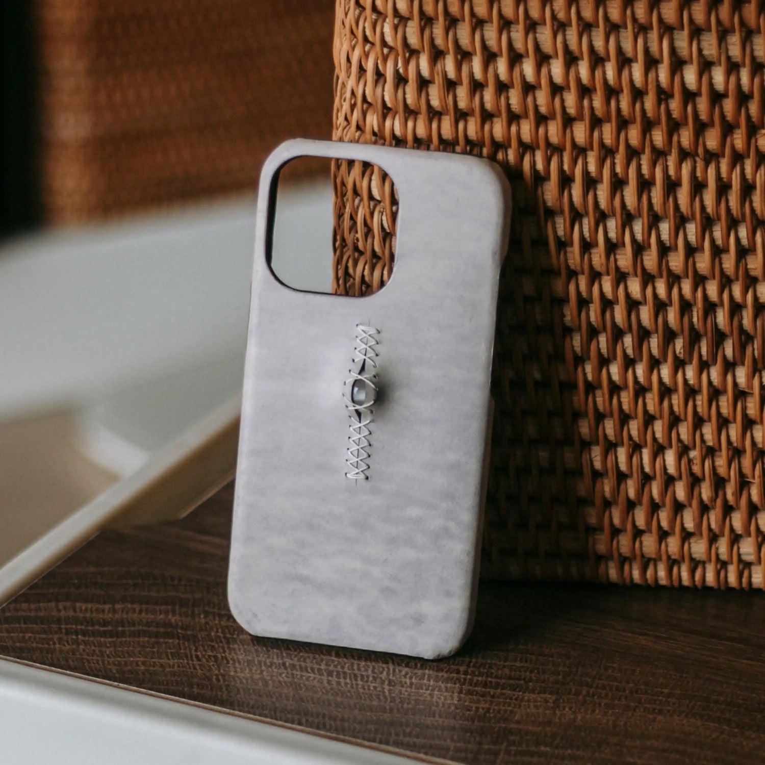 iPhone 12 Pro Max Case | 3D Eye Sutures - Handmade Leather