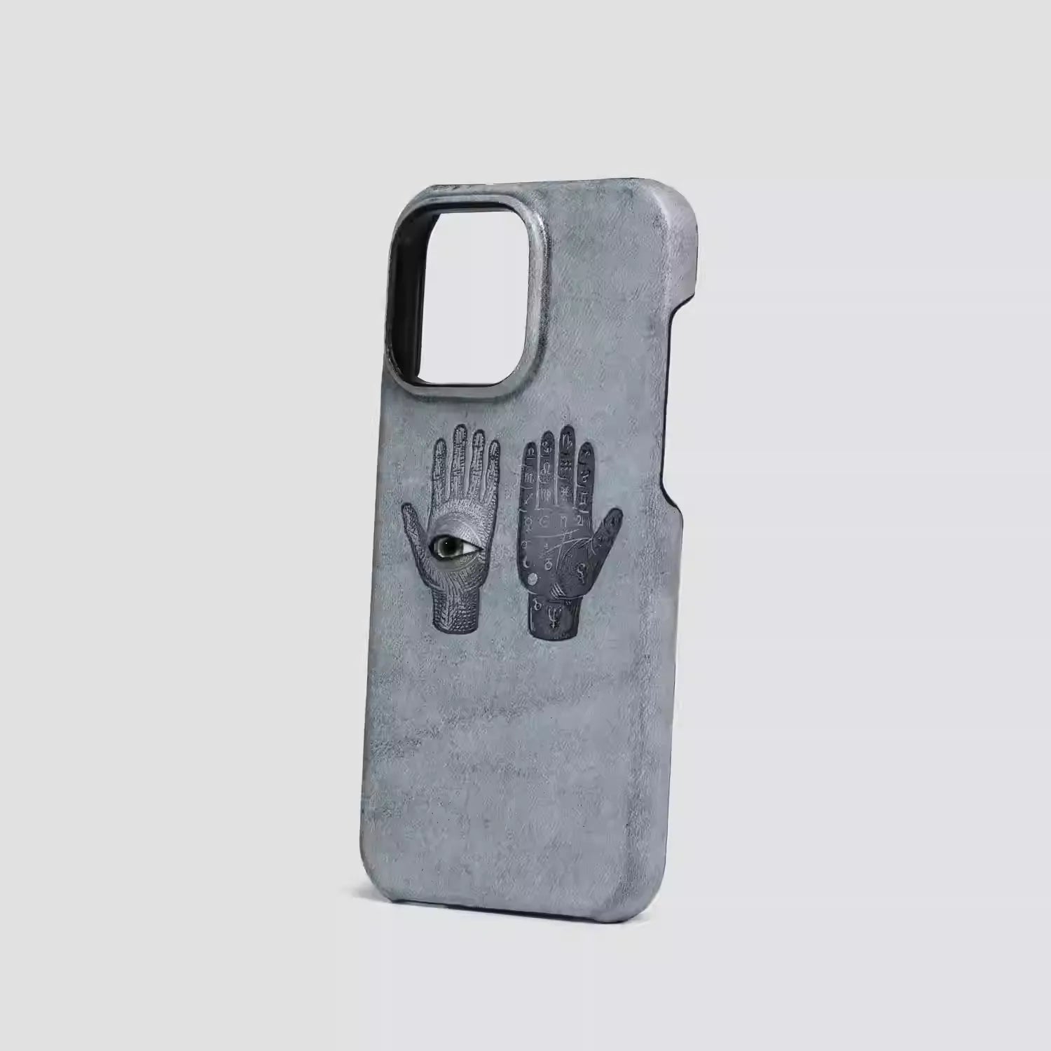 iPhone 16 Pro Case | 3D Eye and Hand | Handmade Leather