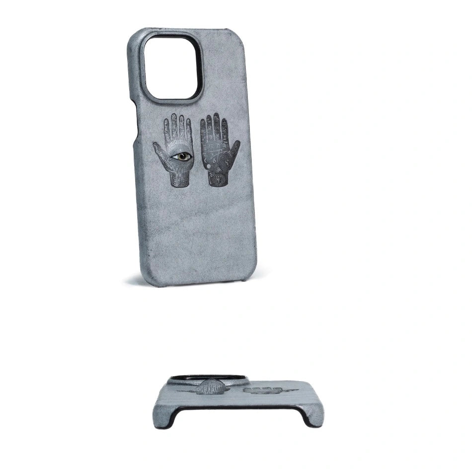 iPhone 16 Pro Case | 3D Eye and Hand | Handmade Leather