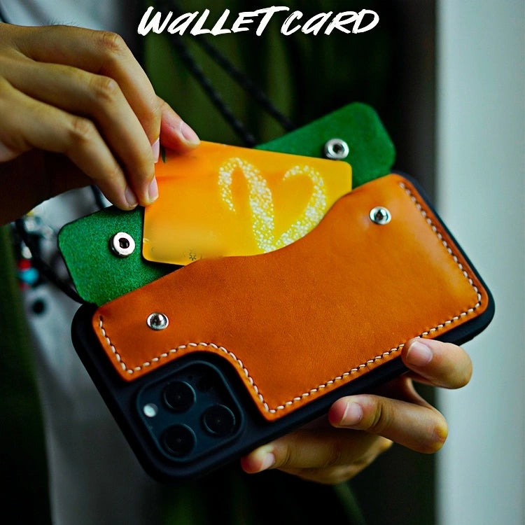 iPhone 14 Plus Case | Leather Strap Crossbody Wallet