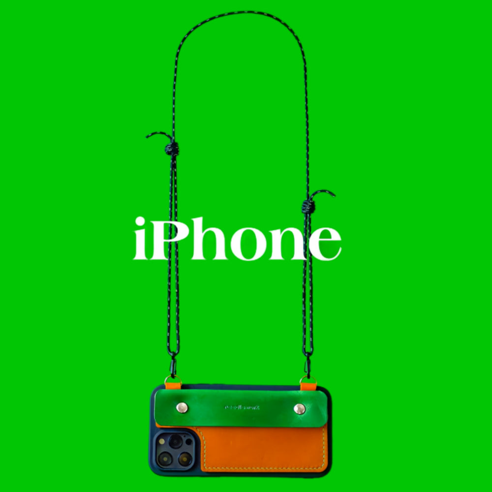 iPhone 14 Plus Case | Leather Strap Crossbody Wallet