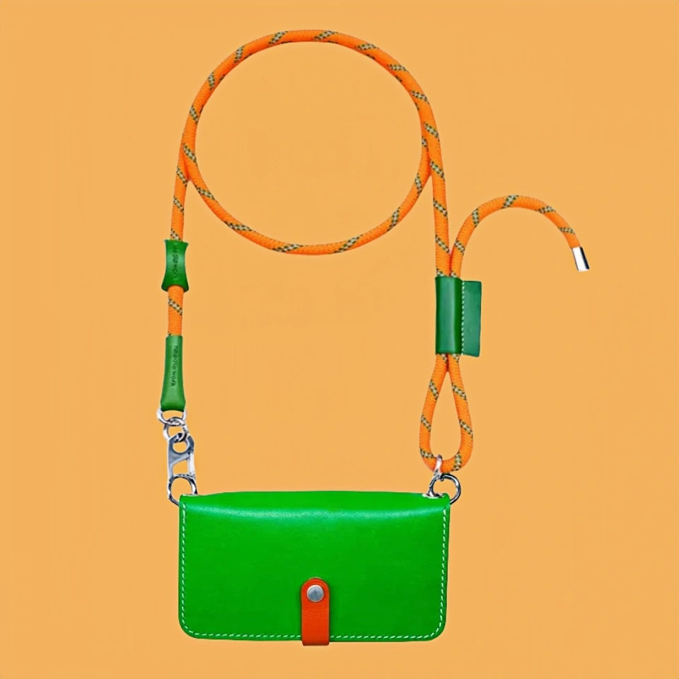 iPhone 16 Case | Leather Strap Flip Wallet