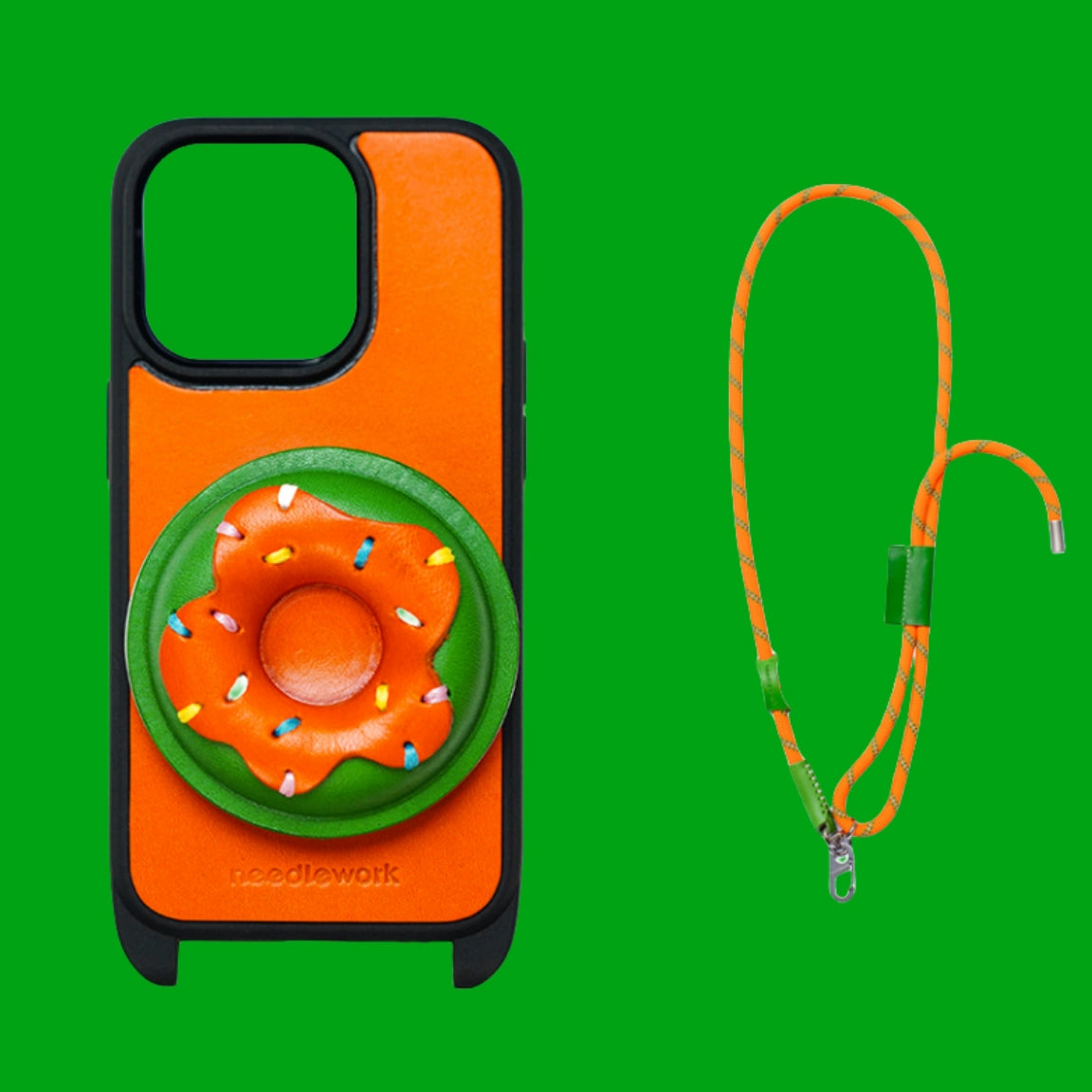 iPhone 14 Pro Max Case | Leather Strap Crossbody - Donut