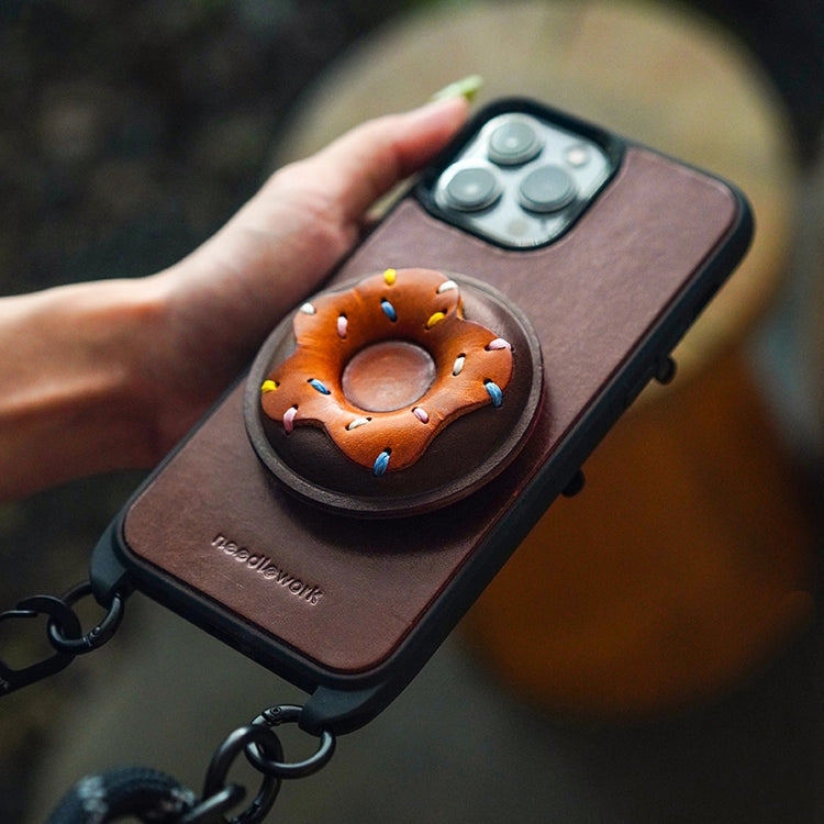 iPhone 12 Case | Leather Hand Grip Strap - Donut