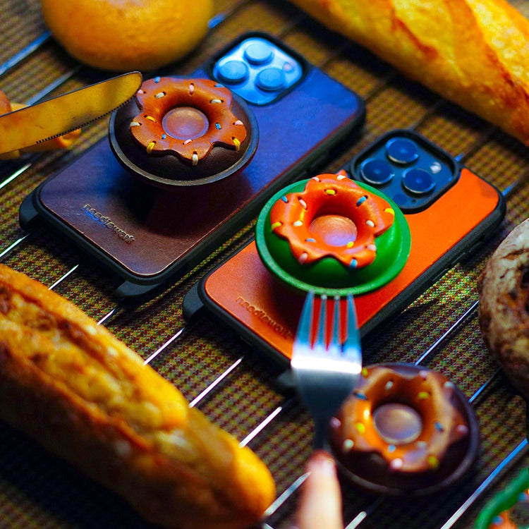 iPhone 12 Case | Leather Hand Grip Strap - Donut