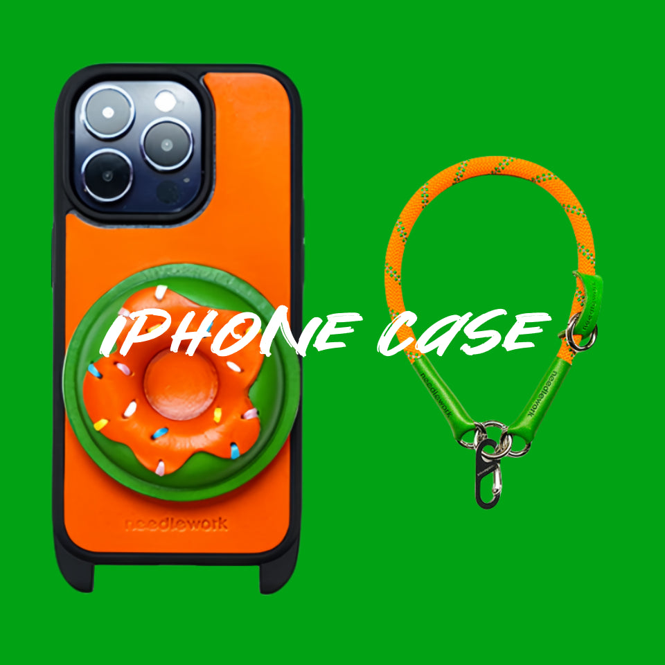 iPhone 12 Case | Leather Hand Grip Strap - Donut
