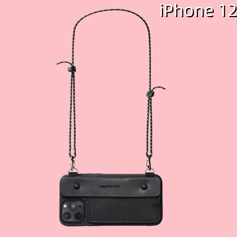 iPhone 12 Leather Case | with Strap Crossbody and Wallet
