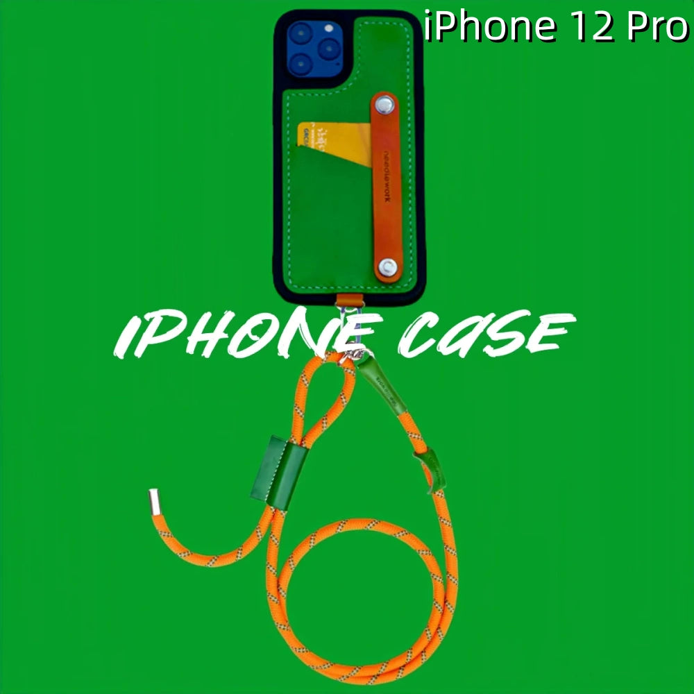 iPhone 12 Pro Case Leather Case | with Strap and Card Holder