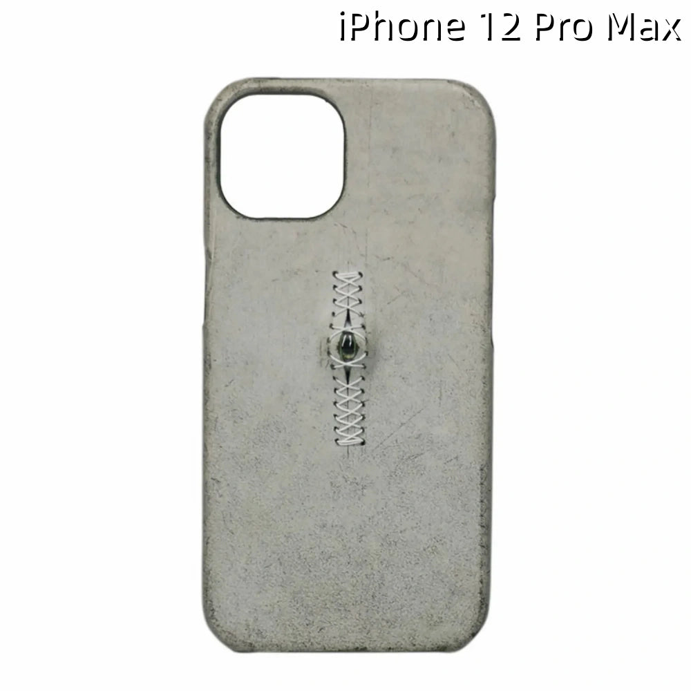 iPhone 12 Pro Max Leather Case | with 3D Eye Sutures Pattern