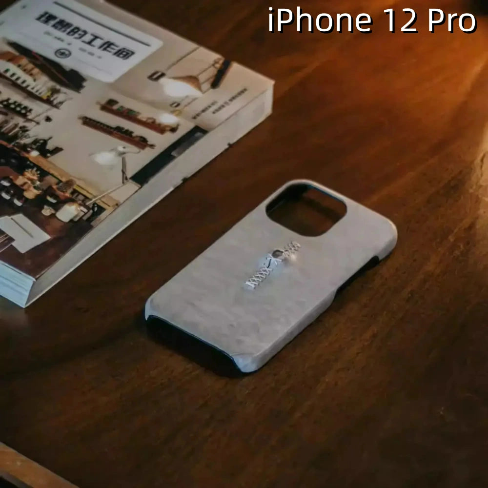 iPhone 12 Pro Leather Case | with 3D Eye Sutures Design