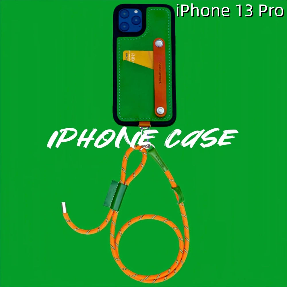 iPhone 13 Pro Leather Case | with Strap and Card Holder