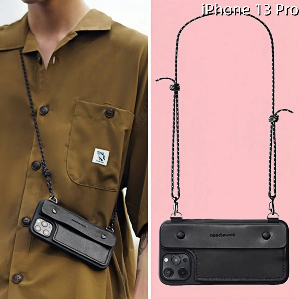 iPhone 13 Pro Leather Case | with Strap Crossbody and Wallet
