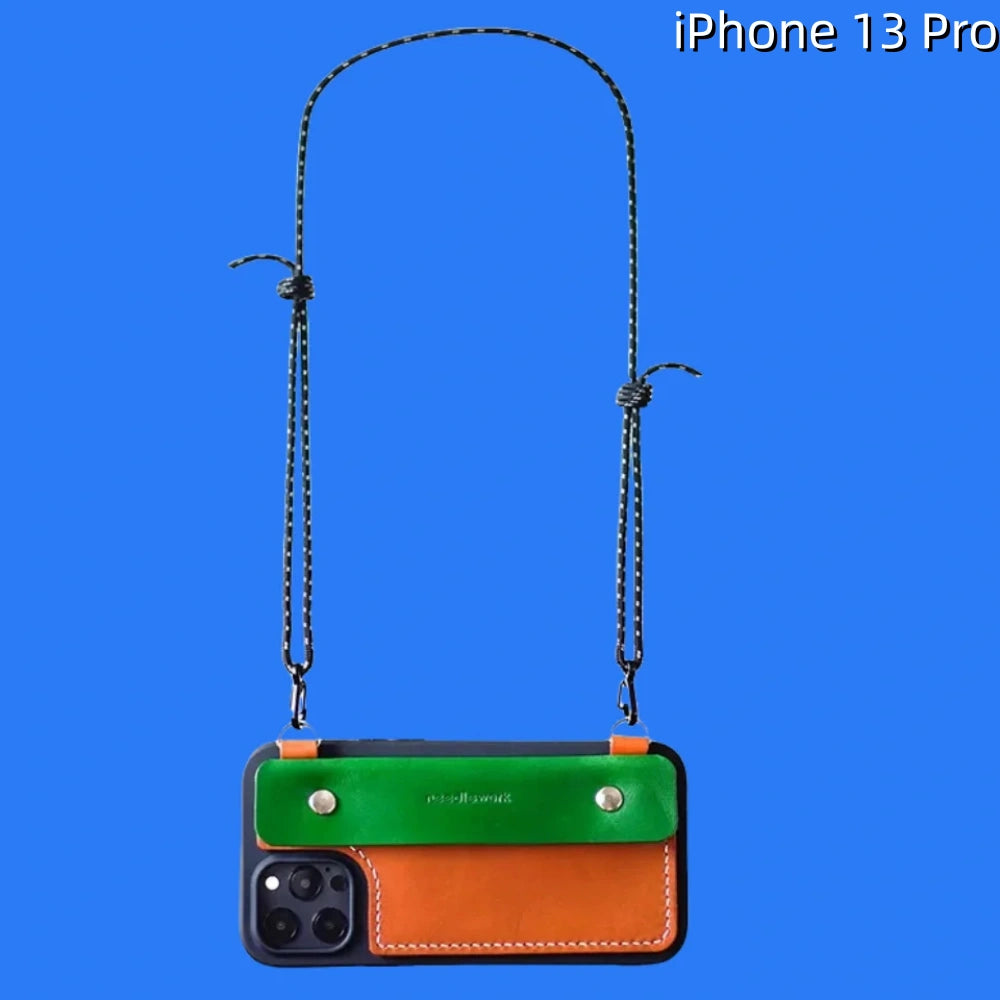 iPhone 13 Pro Leather Case | with Strap Crossbody and Wallet