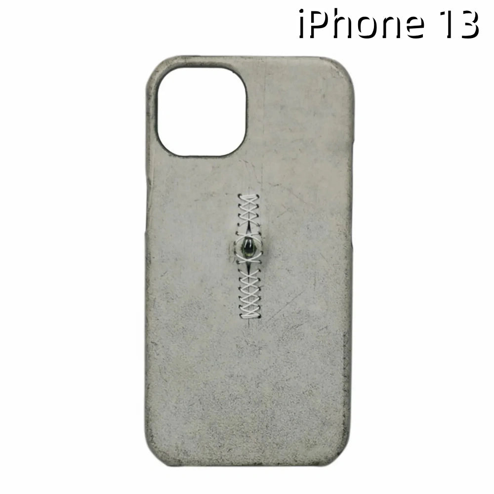 iPhone 13 Leather Case | with 3D Eye Sutures Design