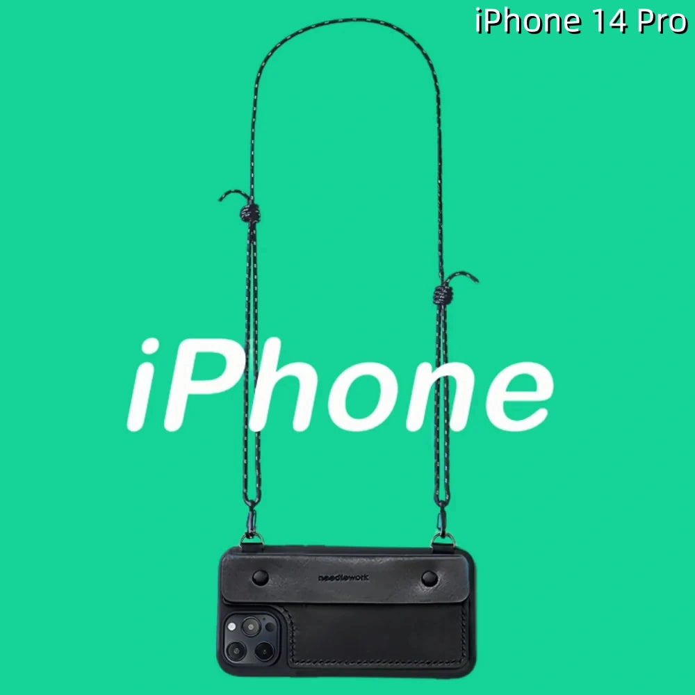 iPhone 14 Pro Leather Case | with Strap Crossbody and Wallet