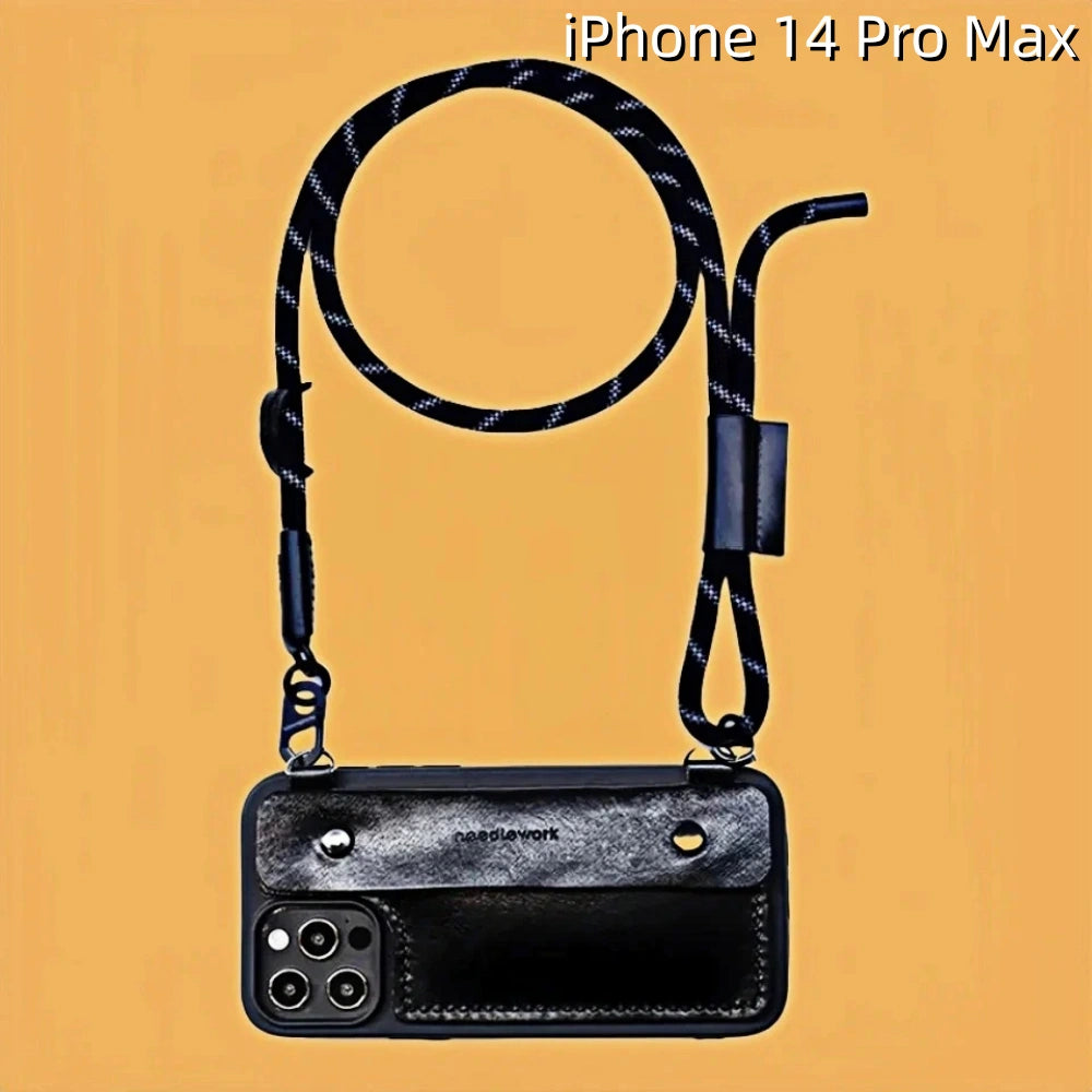 iPhone 14 Pro Max Leather Case | with Strap and Wallet