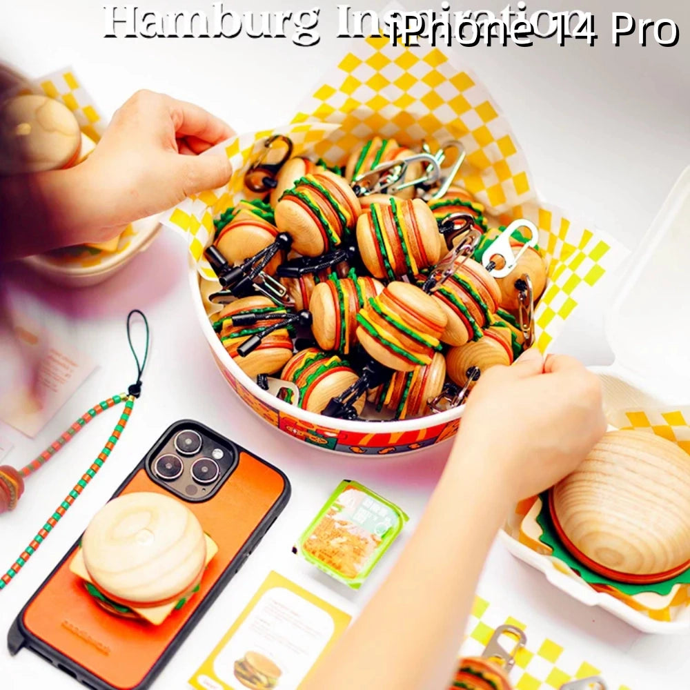 iPhone 14 Pro Leather Case | with Removable Handle | Hamburger style