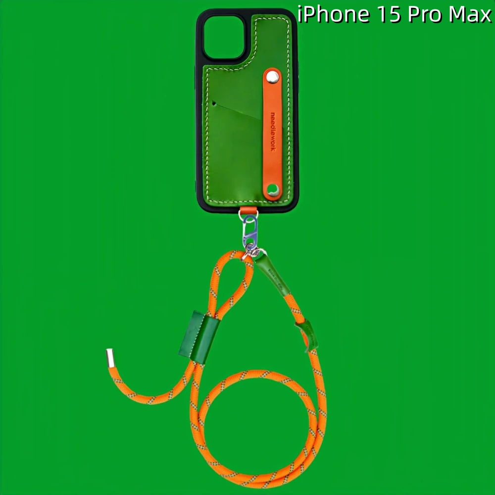 iPhone 15 Pro Max Leather Case | with Strap and Card Holder