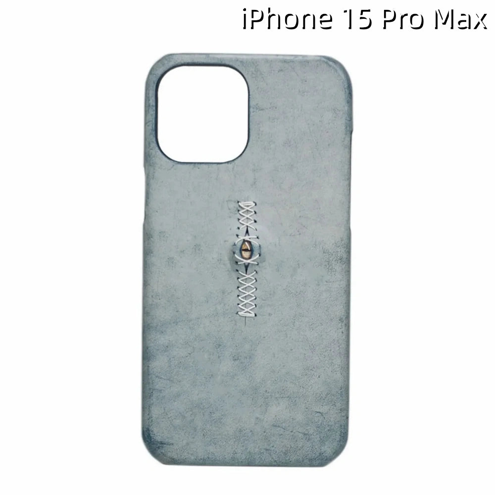 iPhone 15 Pro Max Leather Case | with 3D Eye Sutures Design