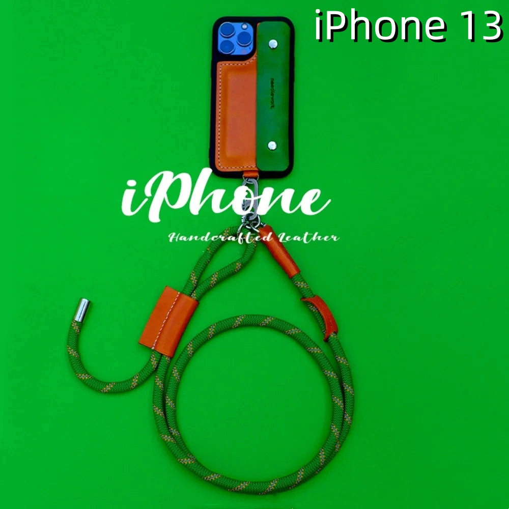 iPhone 13 Leather Case | with Strap Card and Wallet