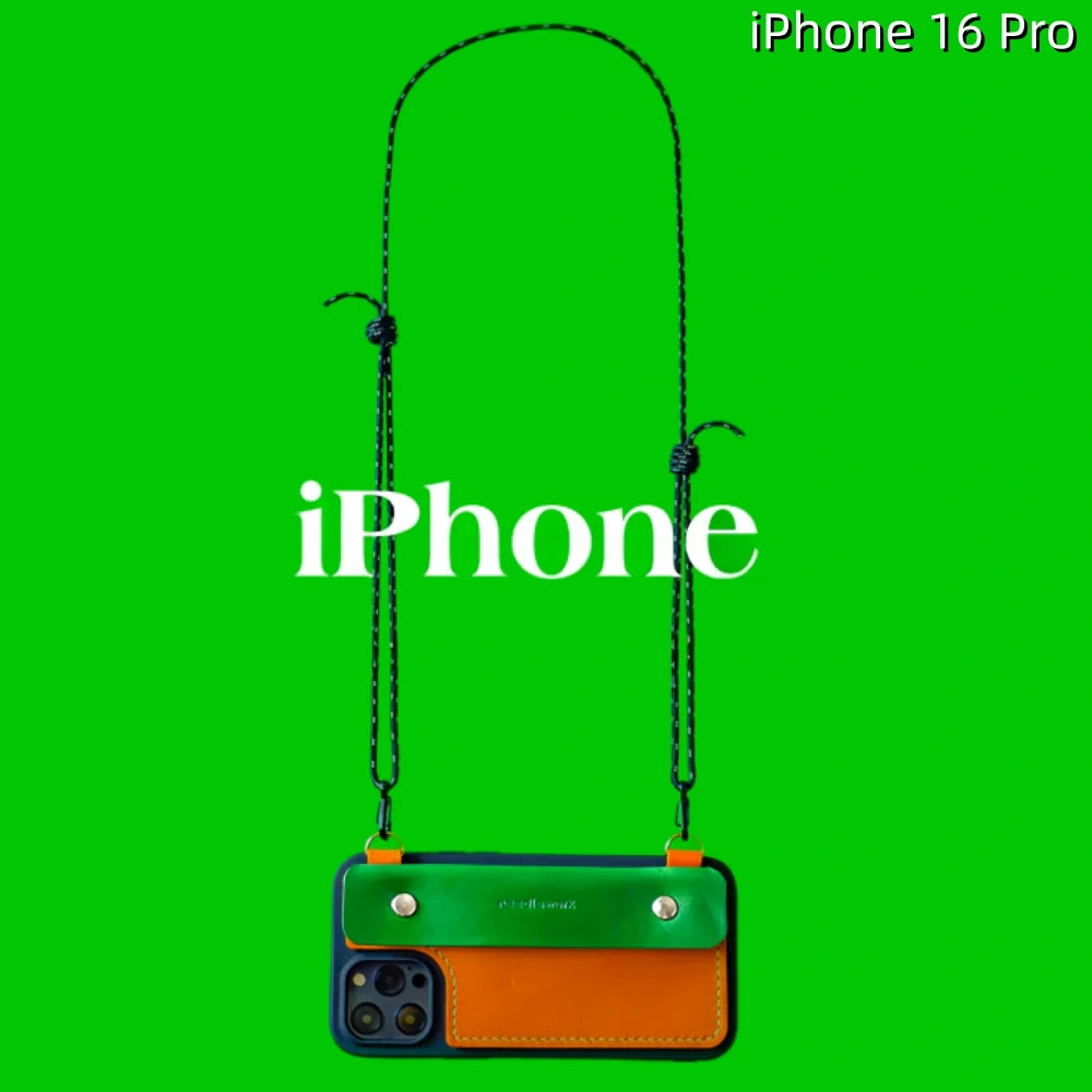iPhone 16 Pro Leather Case | with Strap Crossbody and Wallet