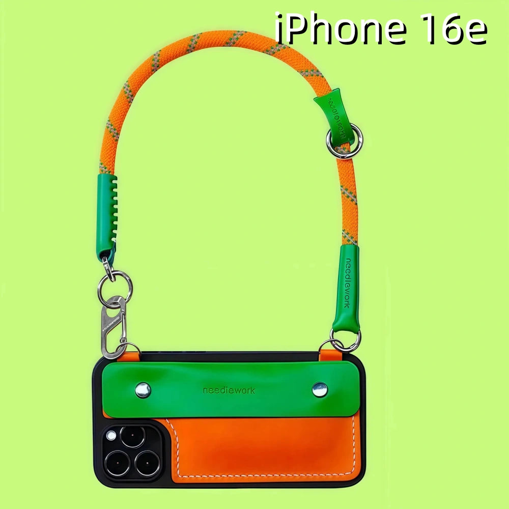 iPhone 16e Leather Case | with Strap and Wallet