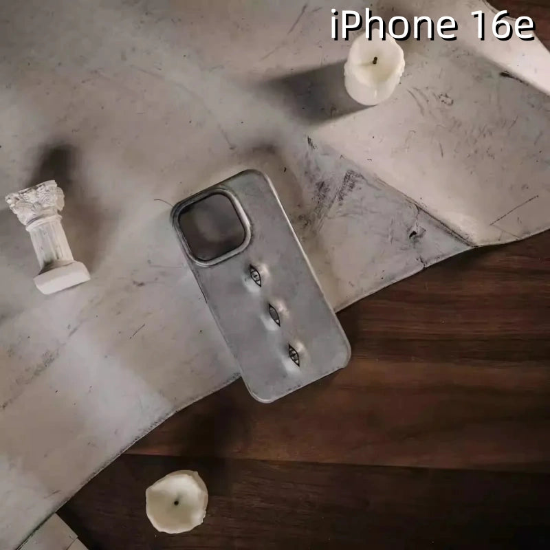 iPhone 16e Leather Case | with 3D Eye Pattern