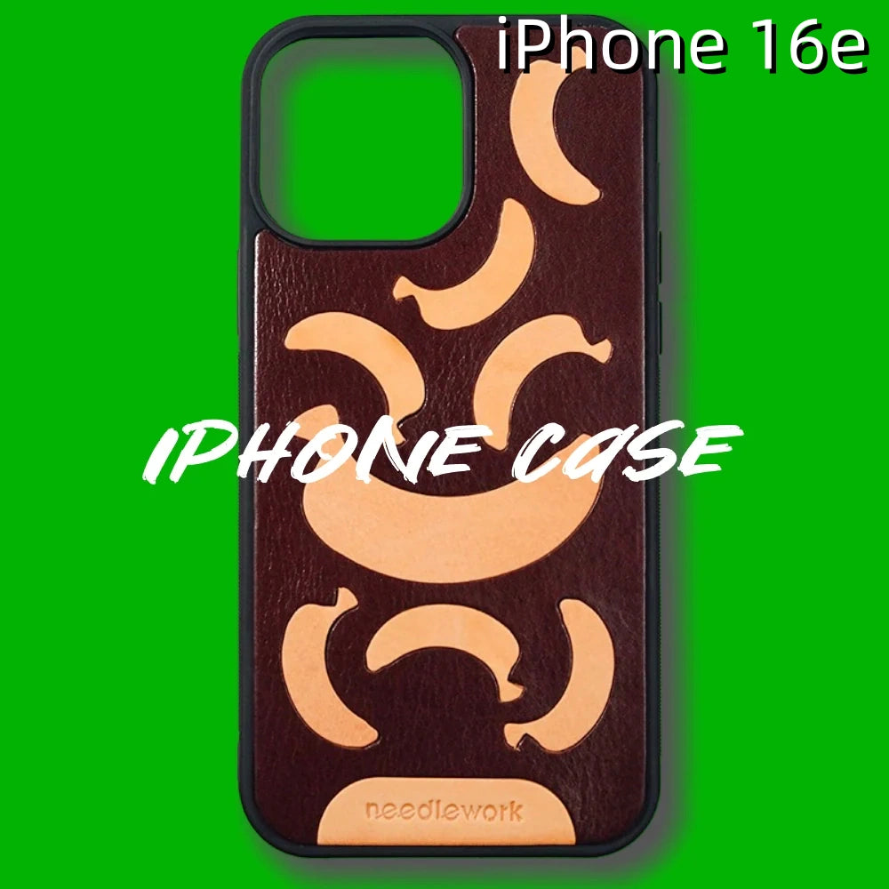 iPhone 16e Leather Case | with Hand Made Banana Design