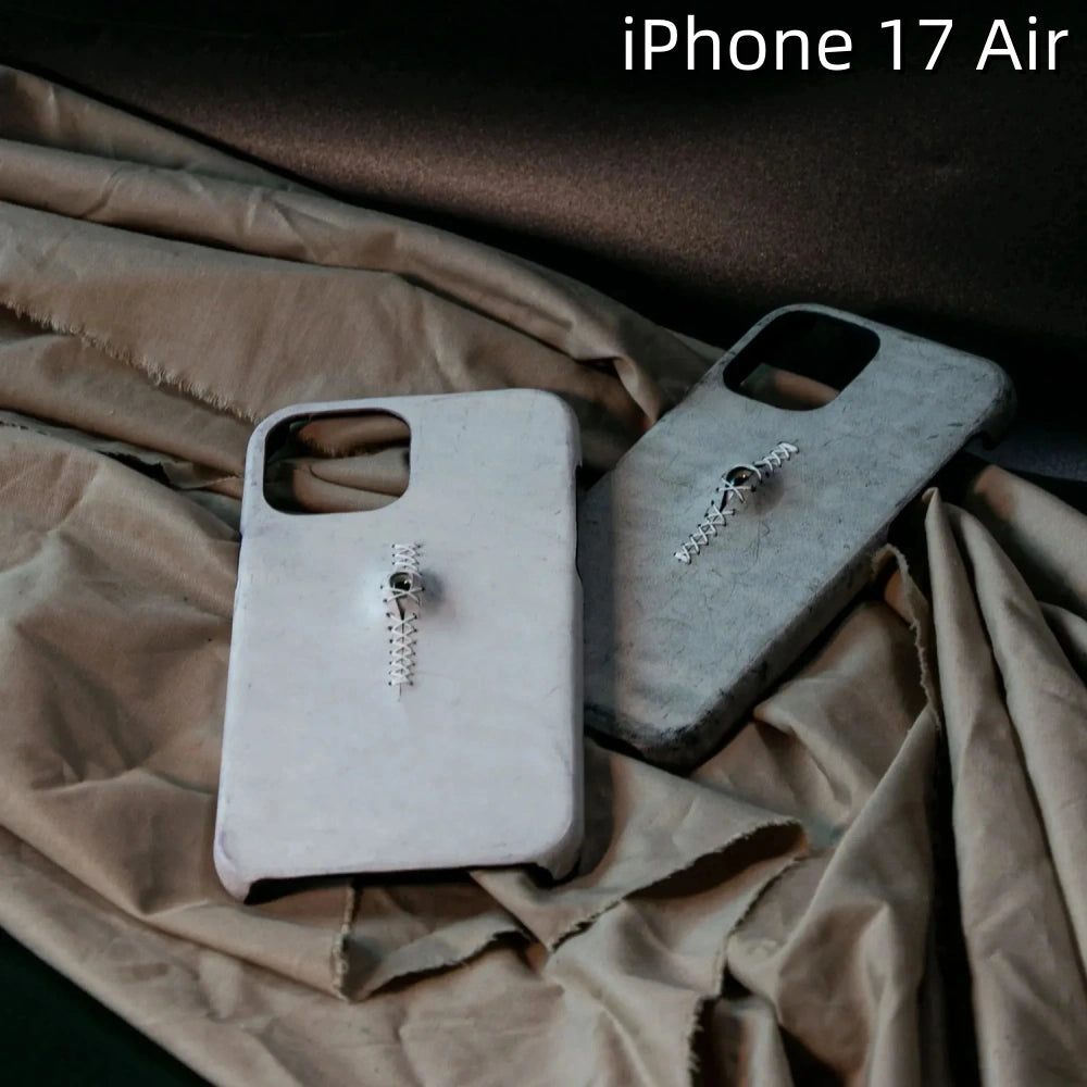 iPhone 17 Air Leather Case | with 3D Eye Sutures Design