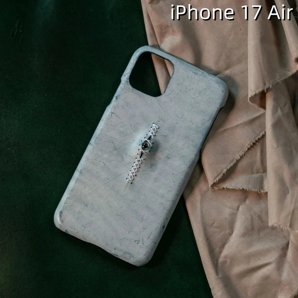 iPhone 17 Air Leather Case | with 3D Eye Sutures Design