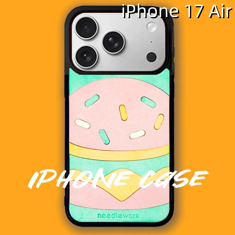 iPhone 17 Air Leather Case | with Hand Made Hamburger Design
