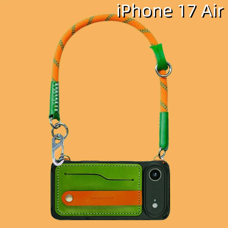 아이폰 17 에어 가죽 케이스 | 카드 홀더 및 탈착식 스트랩 포함