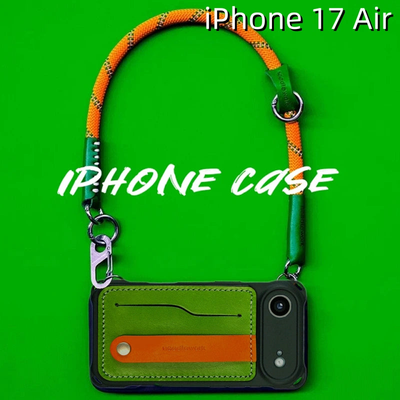 아이폰 17 에어 가죽 케이스 | 카드 홀더 및 탈착식 스트랩 포함
