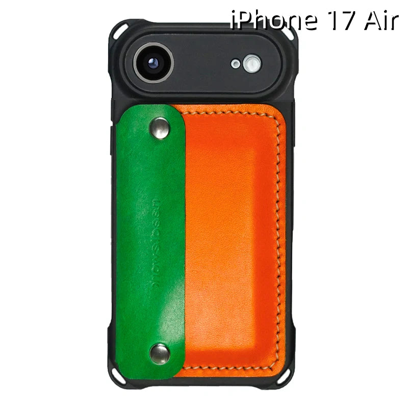 iPhone 17 Air レザーケース | 取り外し可能なストラップとウォレット付き