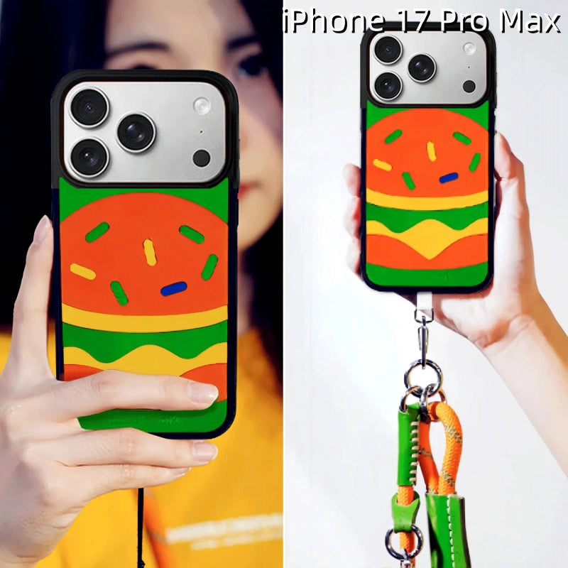 iPhone 17 Pro Max Leather Case | with Hand Made Hamburger Design