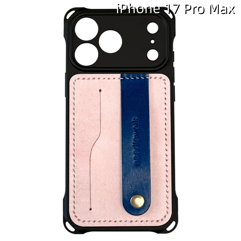 iPhone 17 Pro Max レザーケース | カードホルダーと取り外し可能なストラップ付き