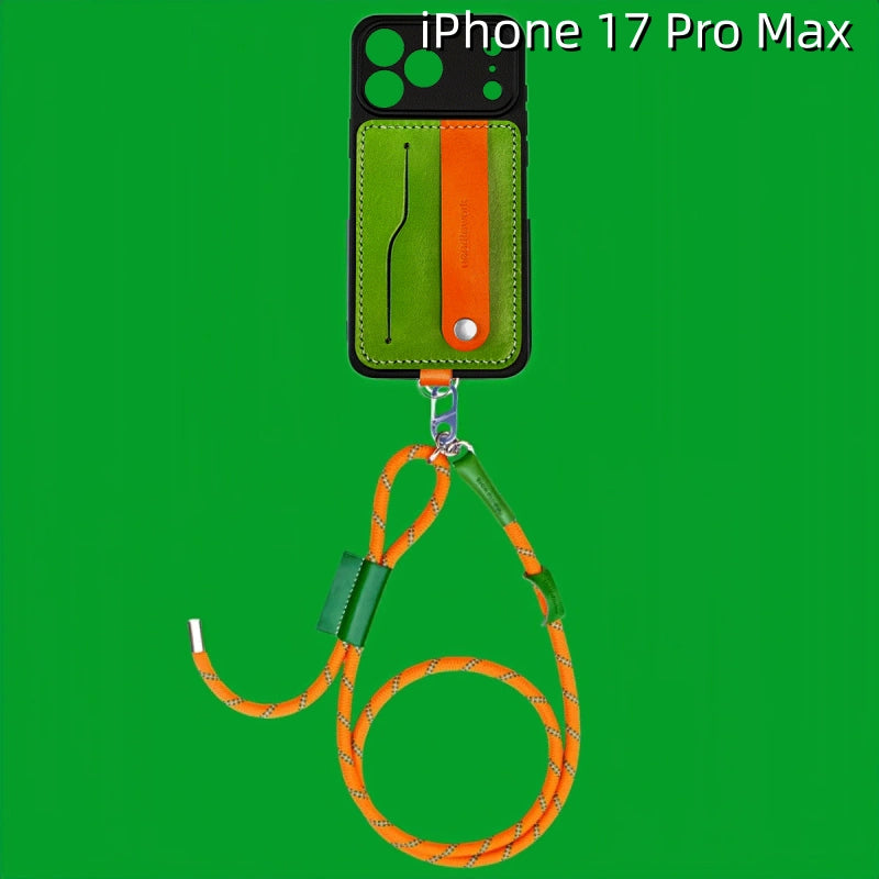 iPhone 17 Pro Max Leather Case | with Removable Strap and Card Holder