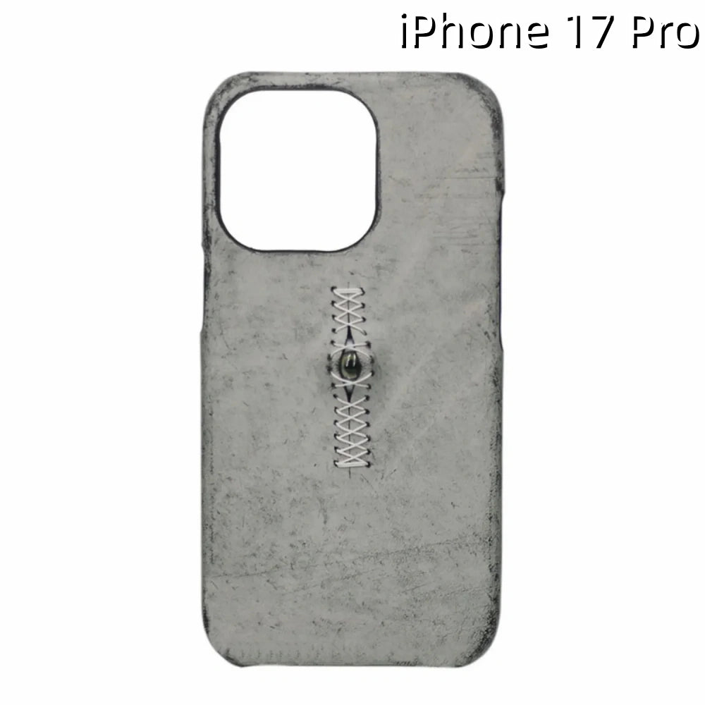 iPhone 17 Pro Leather Case | with 3D Eye Sutures Design
