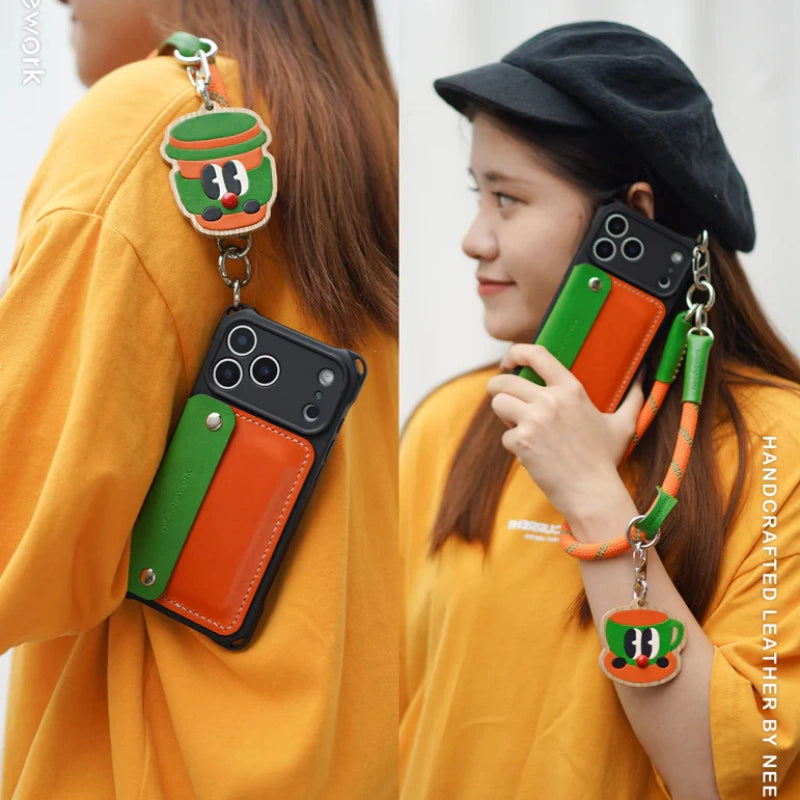 iPhone 17 Pro Leather Case | with Removable Strap and Wallet