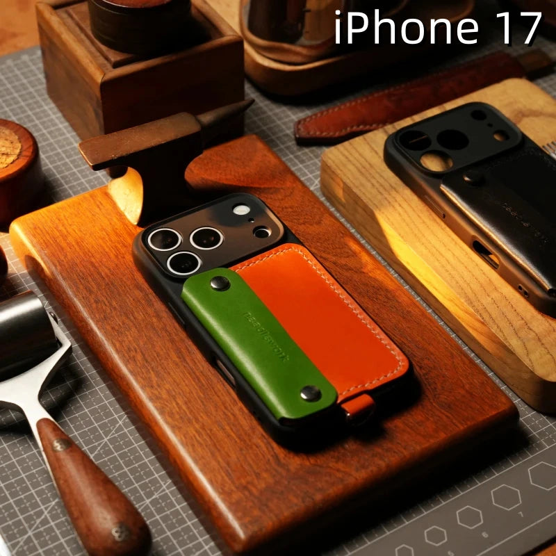 아이폰 17 가죽 케이스 | 탈부착 가능한 스트랩, 카드 및 지갑 포함