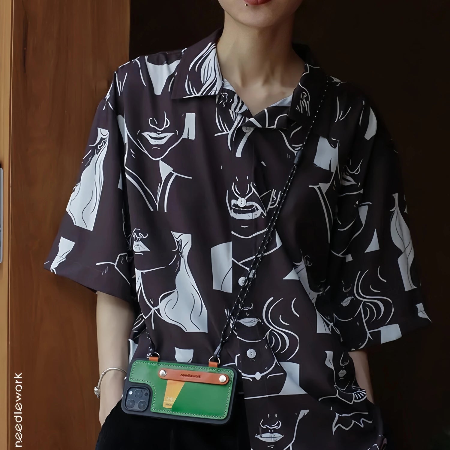 iPhone 14 Case | Leather Strap Crossbody Card