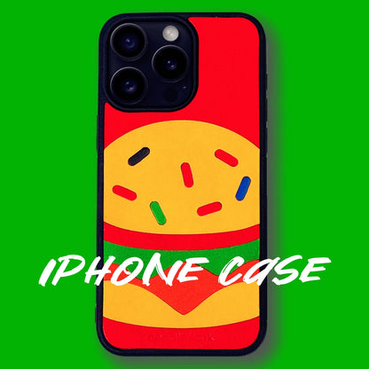 iPhone 16 Pro Case | Hand Made Leather | Hamburger Design