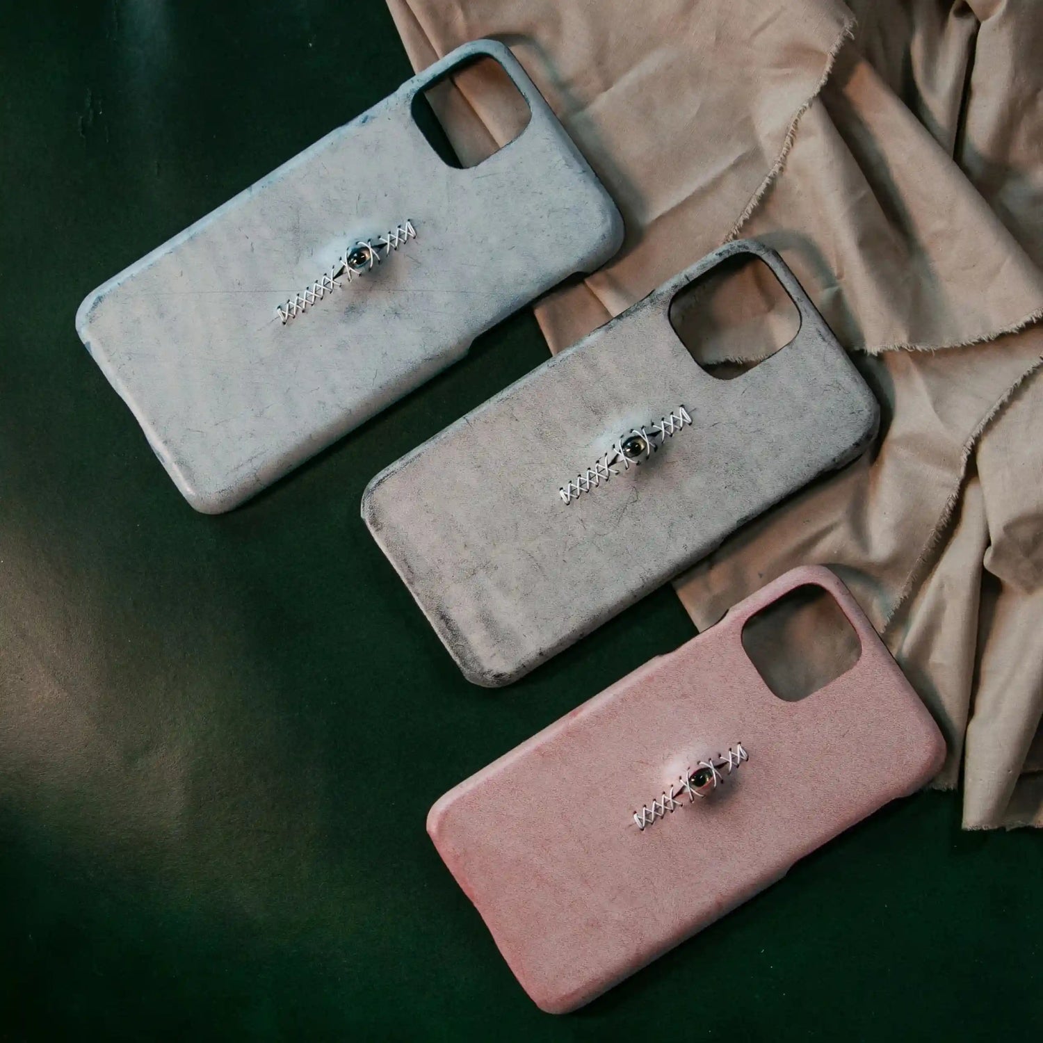 iPhone 12 Pro Max Case | 3D Eye Sutures - Handmade Leather